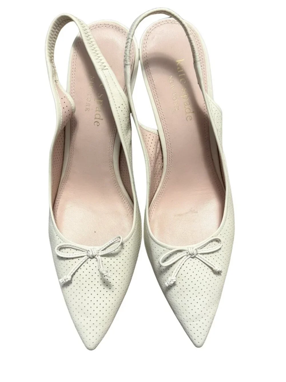 Kate Spade Veronica Slingback Pumps Stiletto Heels | Parchment White | Size 9